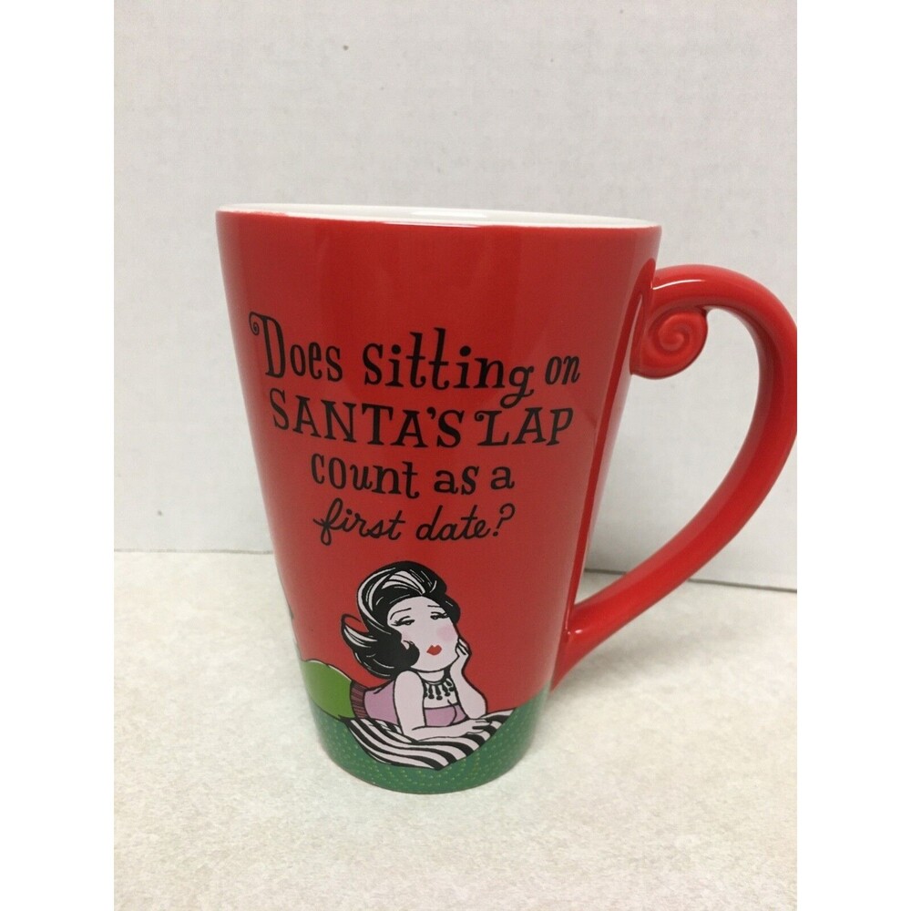 Hallmark Does Sitting On Santas Lap Count As A First Date Mug Christmas Holiday